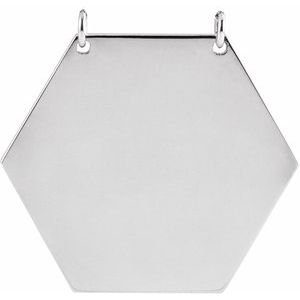Sterling Silver 20 mm Hexagon Necklace Center