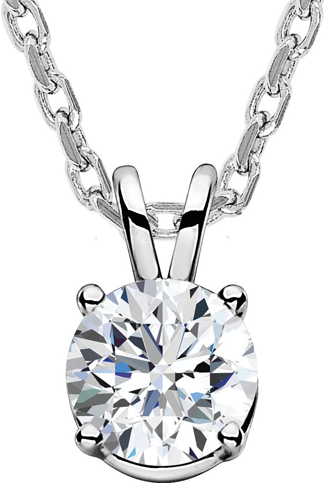 14K White  1/2 CT Diamond Solitaire 16-18
