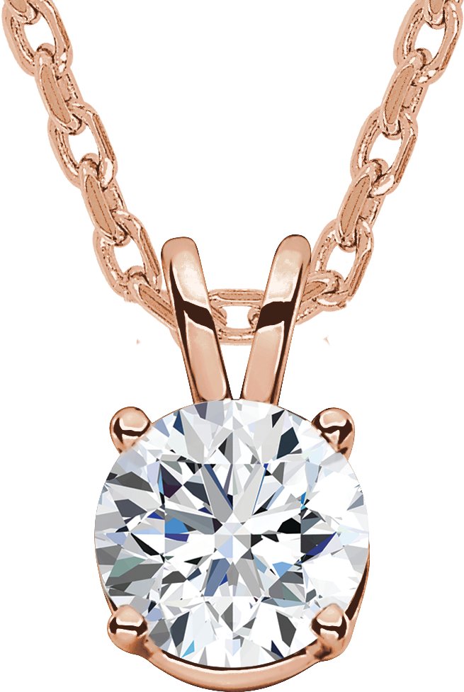 14K Rose  1/4 CT Lab-Grown Diamond Solitaire 16-18