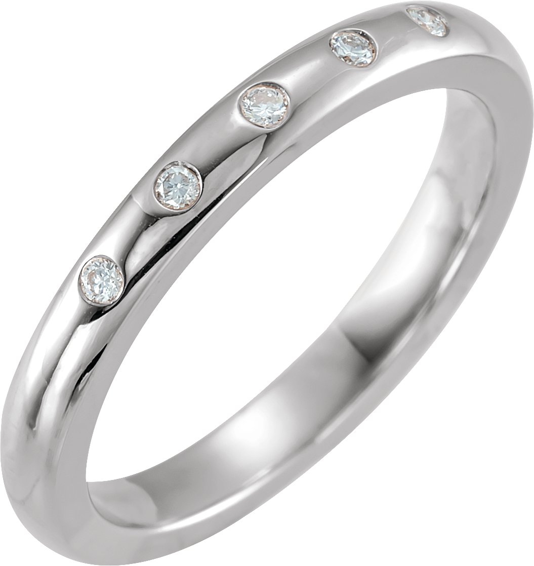 14K White .07 CTW Natural Diamond Ring Size 7