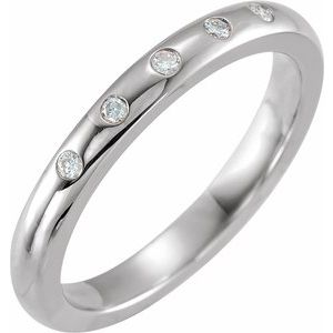 14K White .07 CTW Natural Diamond Ring Size 7