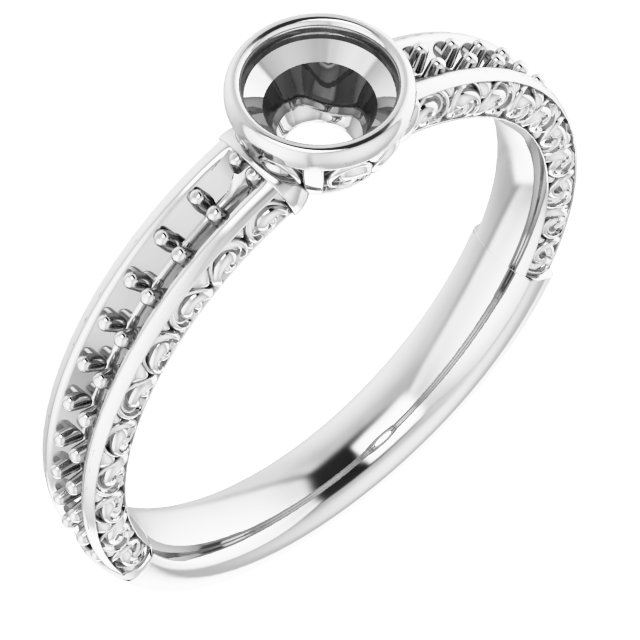 Bezel-Set Accented Engagement Ring