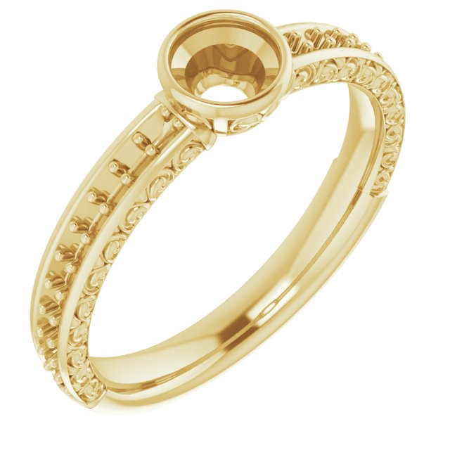 Bezel-Set Accented Engagement Ring