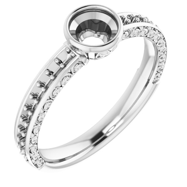 Bezel-Set Accented Engagement Ring