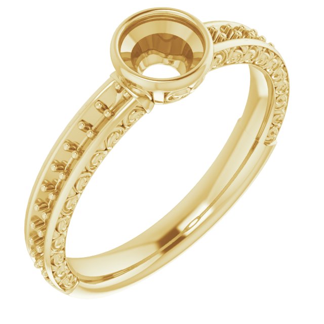 Bezel-Set Accented Engagement Ring