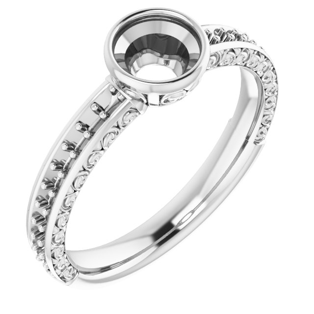 Bezel-Set Accented Engagement Ring