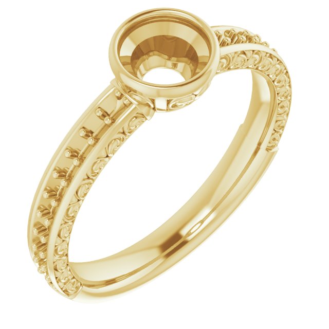 Bezel-Set Accented Engagement Ring