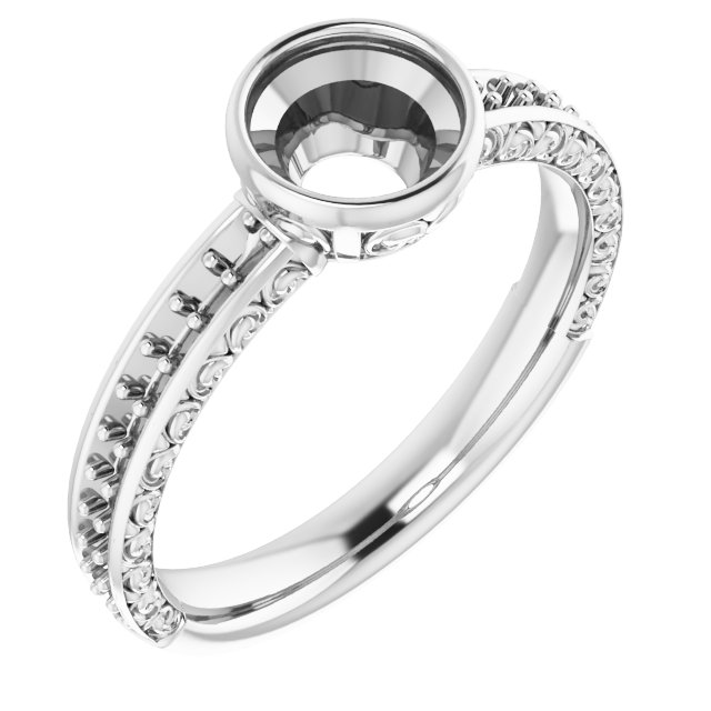 Bezel-Set Accented Engagement Ring