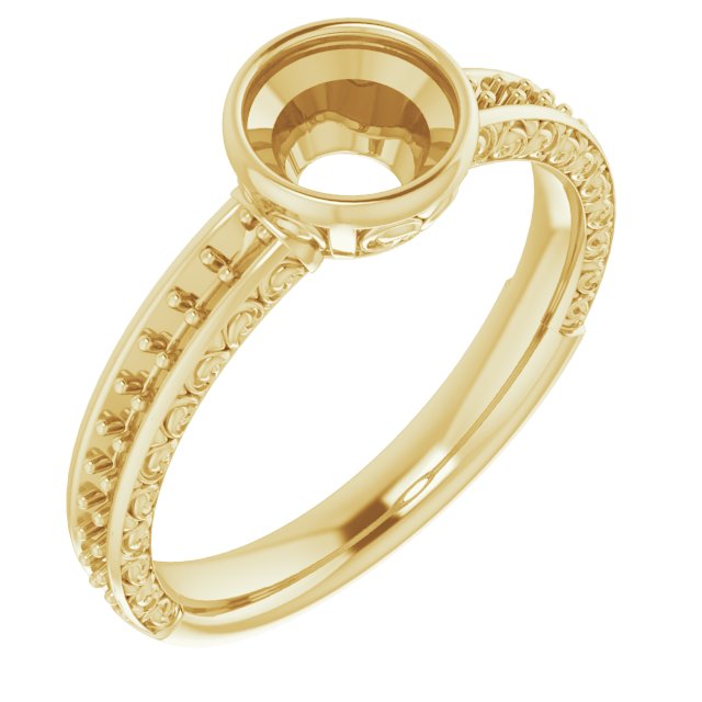 Bezel-Set Accented Engagement Ring