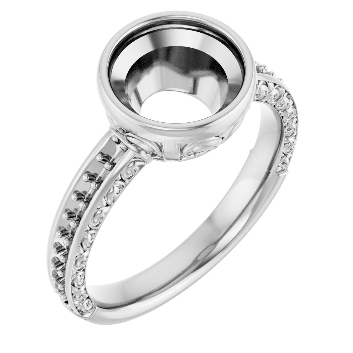 Bezel-Set Accented Engagement Ring
