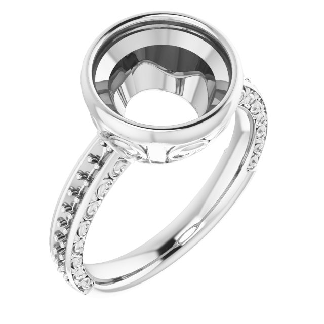 Bezel-Set Accented Engagement Ring