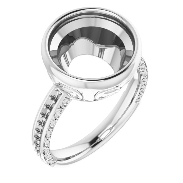 Bezel-Set Accented Engagement Ring