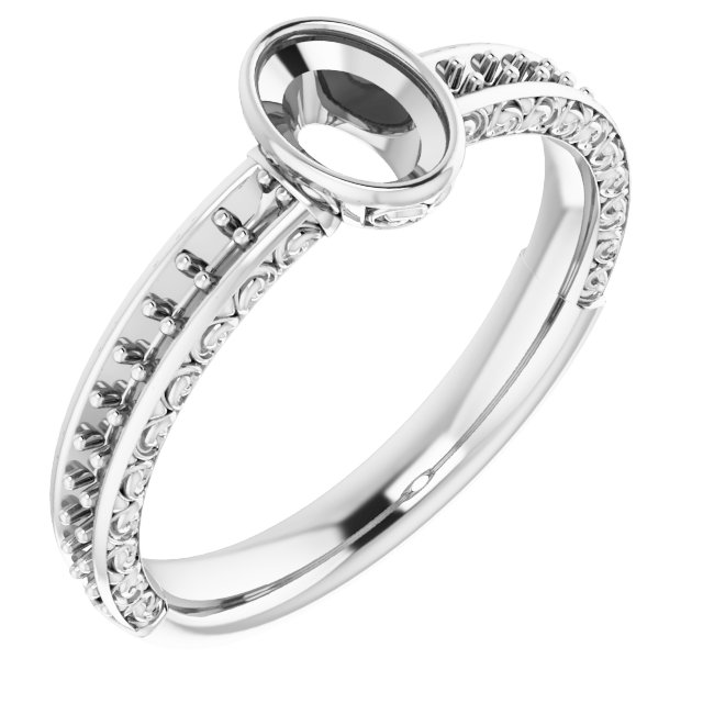 Bezel-Set Accented Engagement Ring