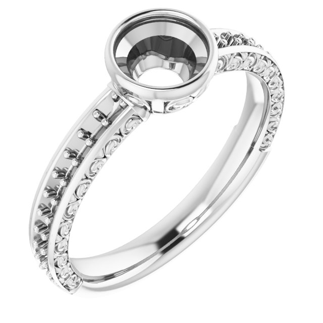 Bezel-Set Accented Engagement Ring