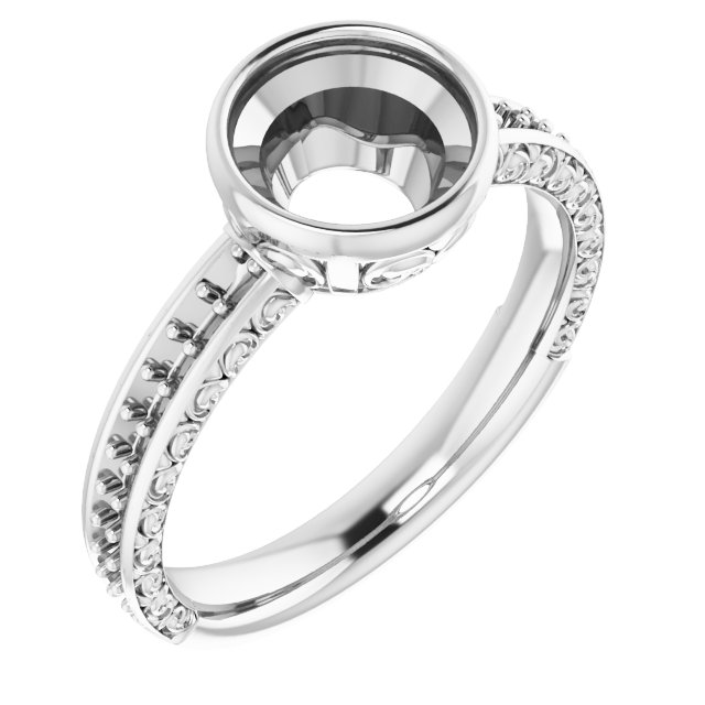 Bezel-Set Accented Engagement Ring