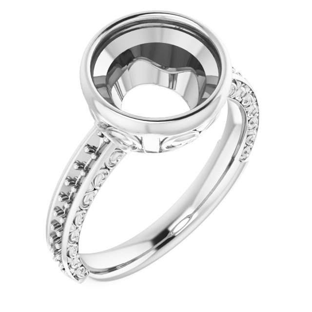Bezel-Set Accented Engagement Ring
