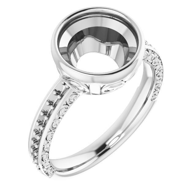 Bezel-Set Accented Engagement Ring