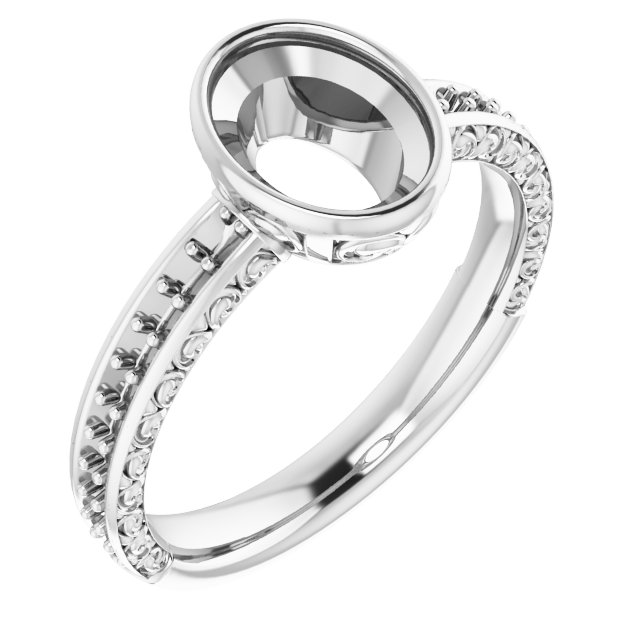 Bezel-Set Accented Engagement Ring