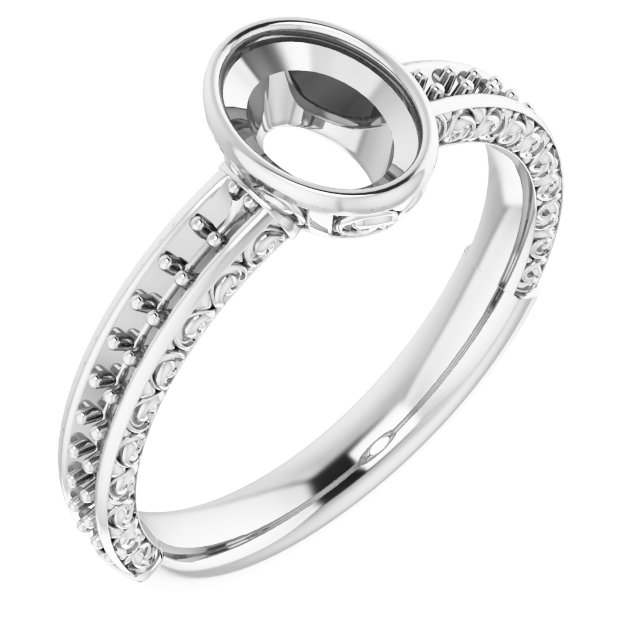 Bezel-Set Accented Engagement Ring