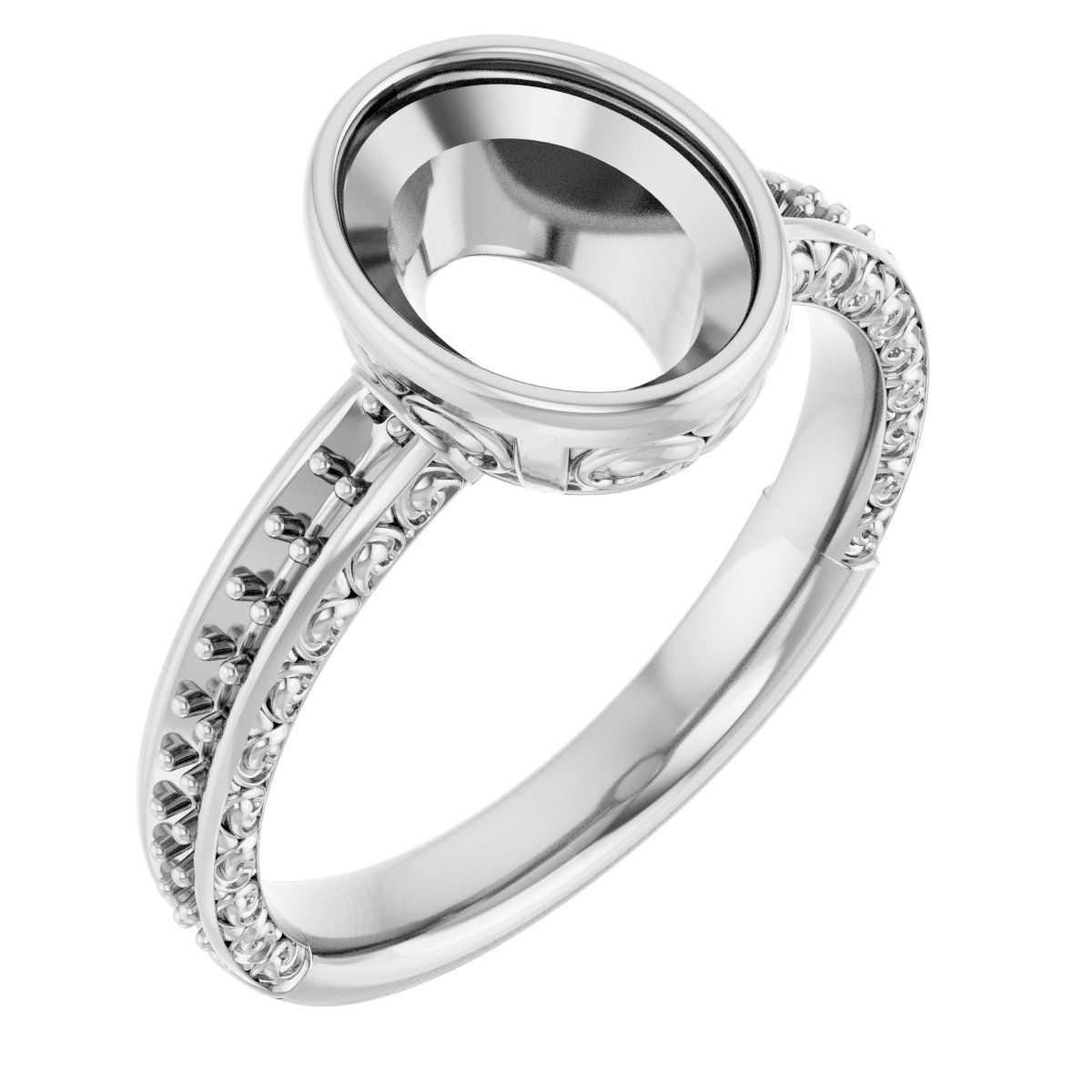 Bezel-Set Accented Engagement Ring