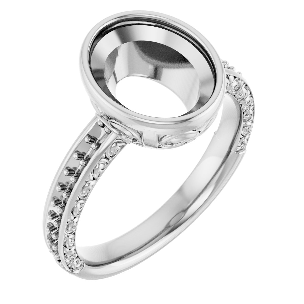 Bezel-Set Accented Engagement Ring