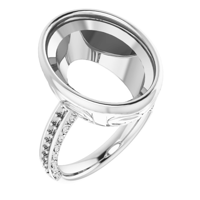 Bezel-Set Accented Engagement Ring