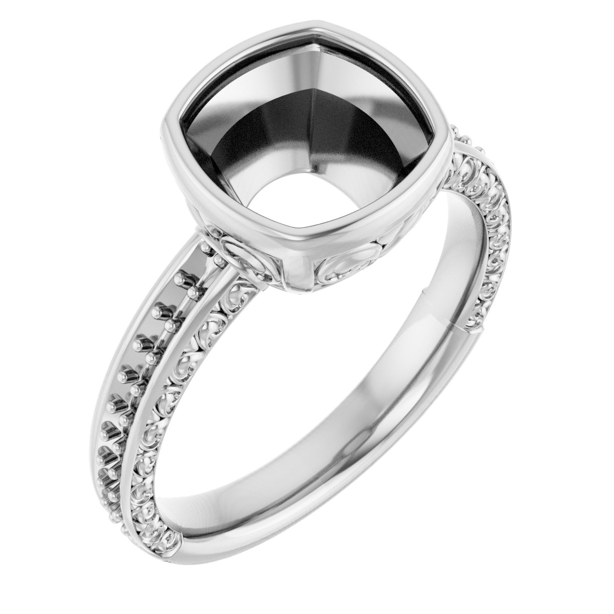 Bezel-Set Accented Engagement Ring