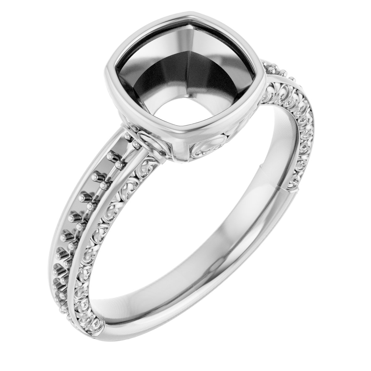 Bezel-Set Accented Engagement Ring