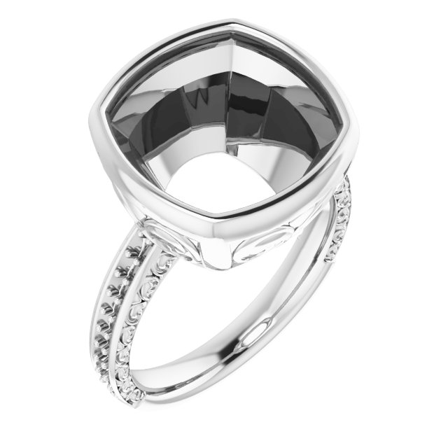 Bezel-Set Accented Engagement Ring