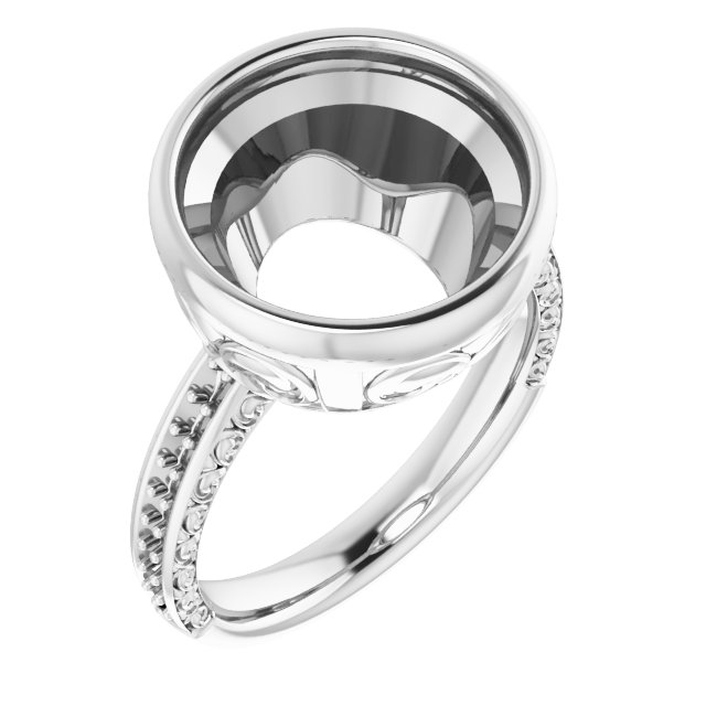 Bezel-Set Accented Engagement Ring
