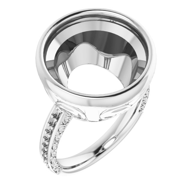 Bezel-Set Accented Engagement Ring