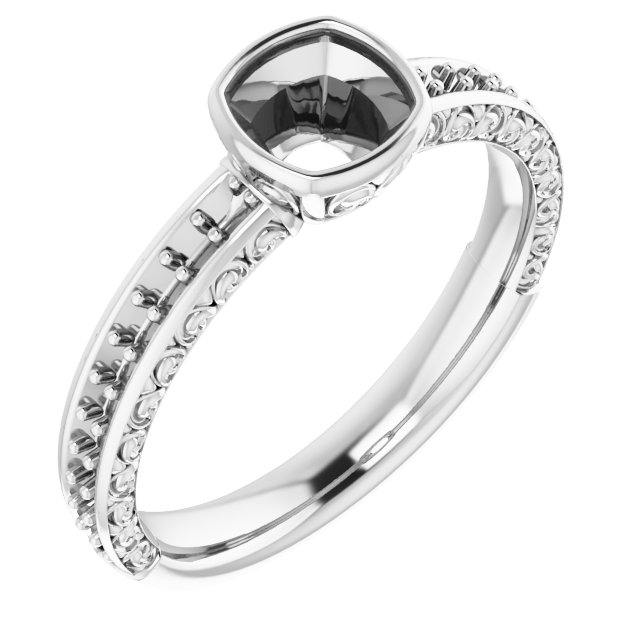 Bezel-Set Accented Engagement Ring