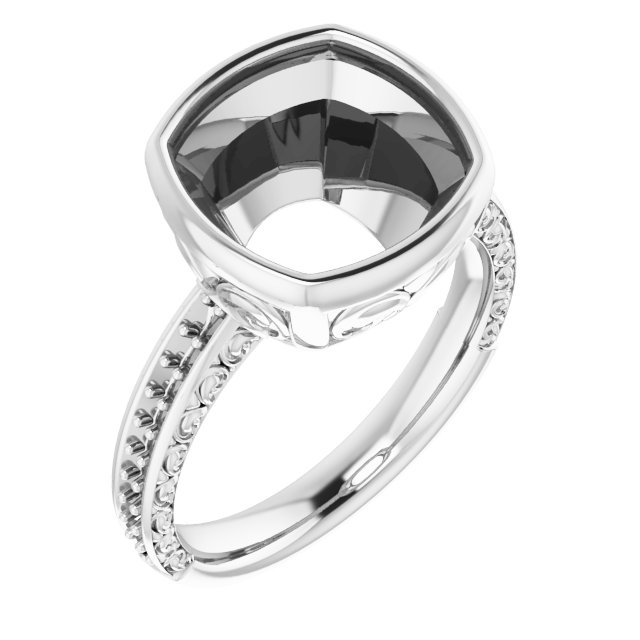 Bezel-Set Accented Engagement Ring