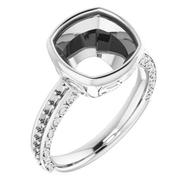 Bezel-Set Accented Engagement Ring