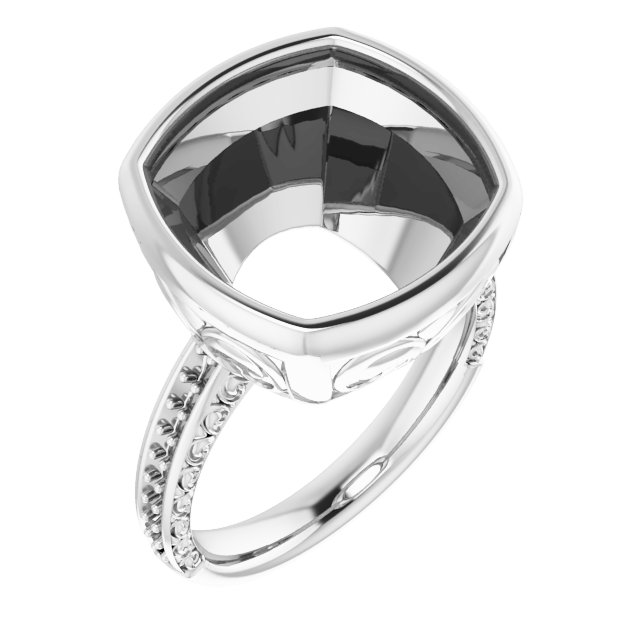 Bezel-Set Accented Engagement Ring