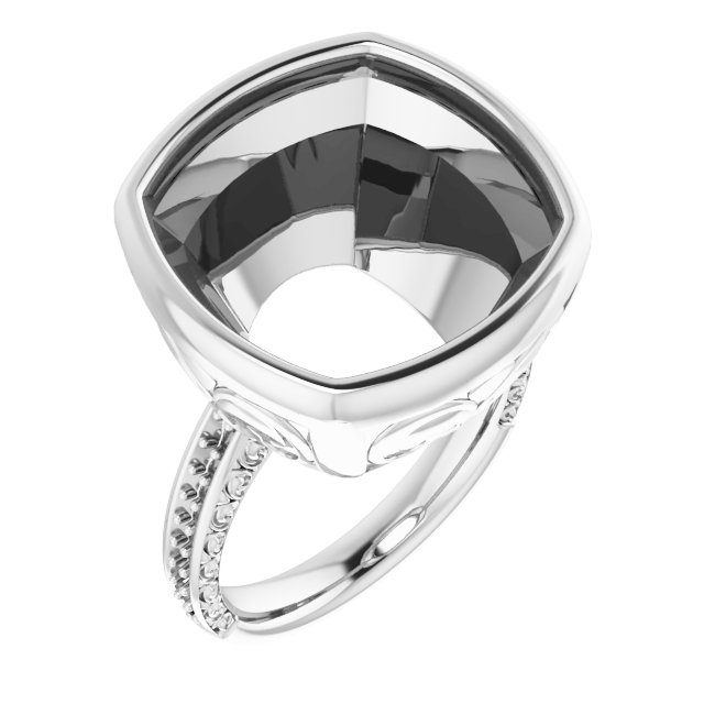 Bezel-Set Accented Engagement Ring