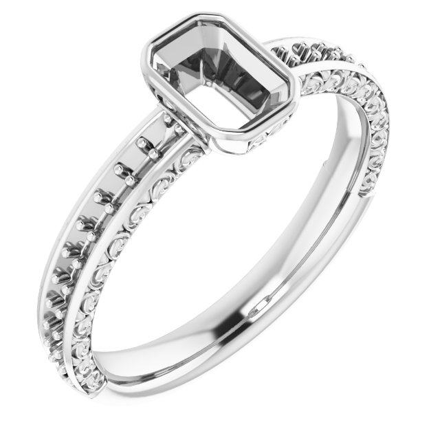 Bezel-Set Accented Engagement Ring