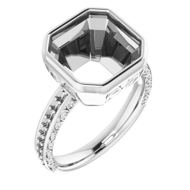 Bezel-Set Accented Engagement Ring