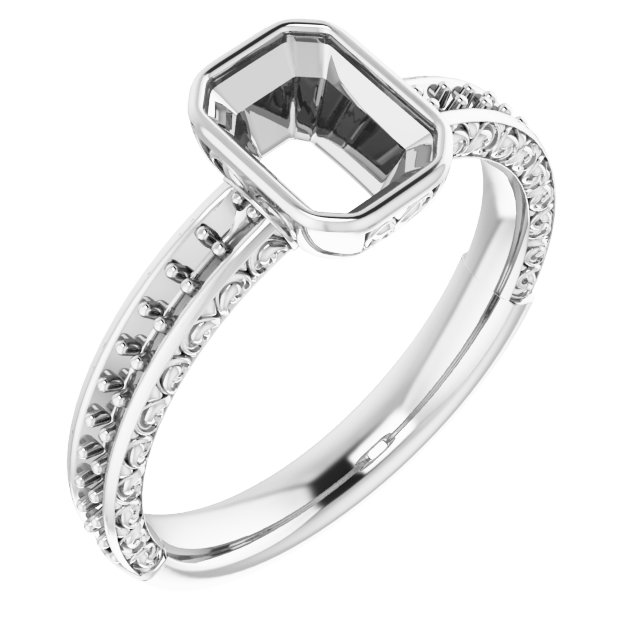 Bezel-Set Accented Engagement Ring