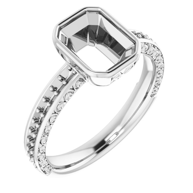 Bezel-Set Accented Engagement Ring