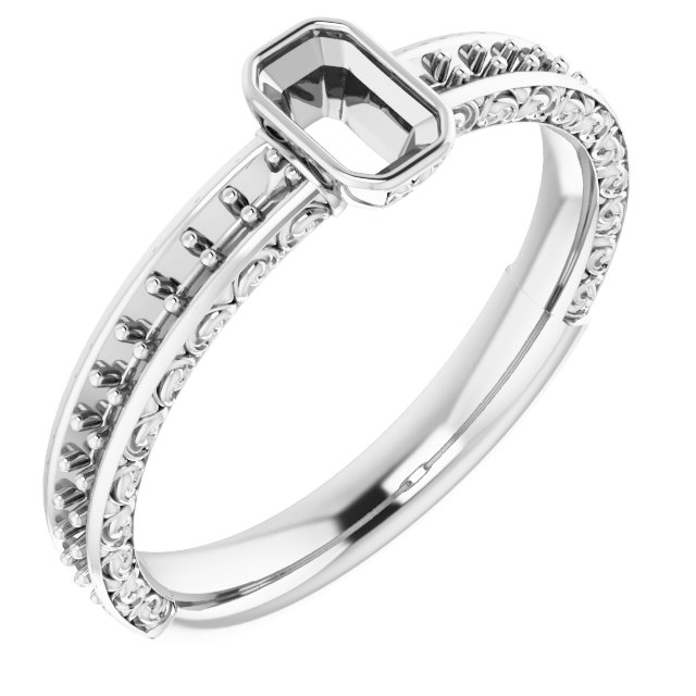 Bezel-Set Accented Engagement Ring