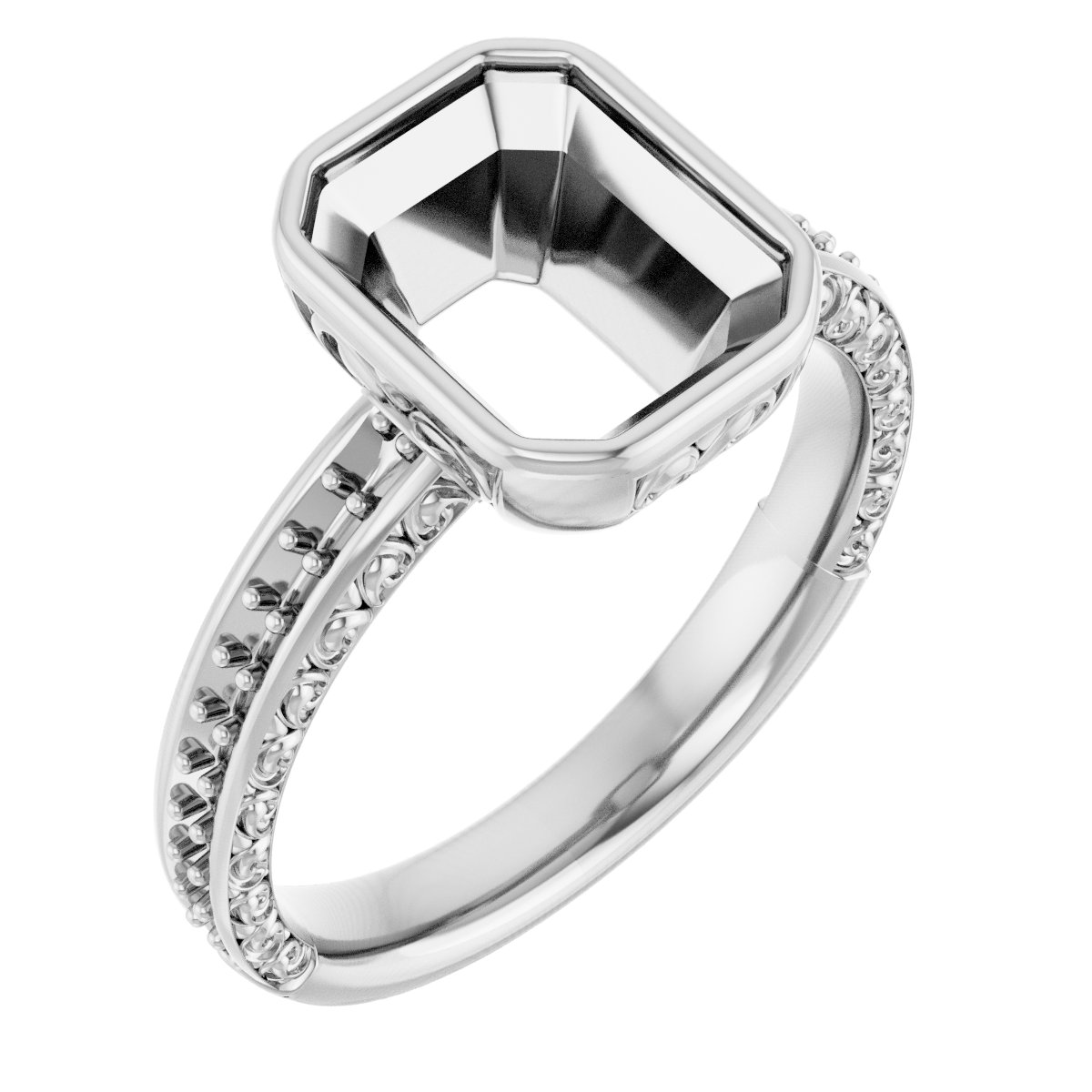 Bezel-Set Accented Engagement Ring