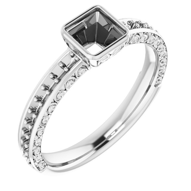 Bezel-Set Accented Engagement Ring