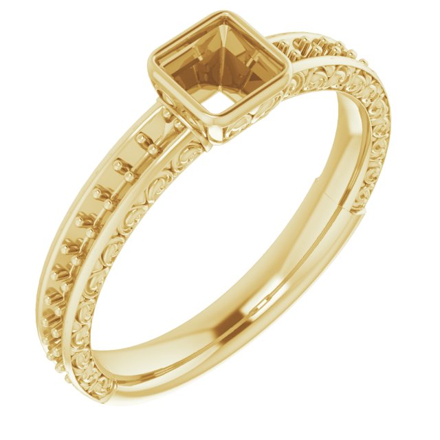 Bezel-Set Accented Engagement Ring