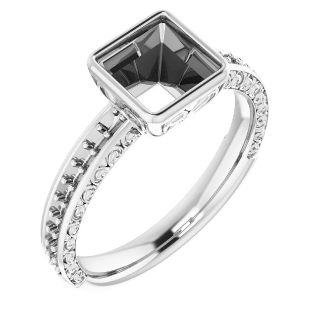 Bezel-Set Accented Engagement Ring