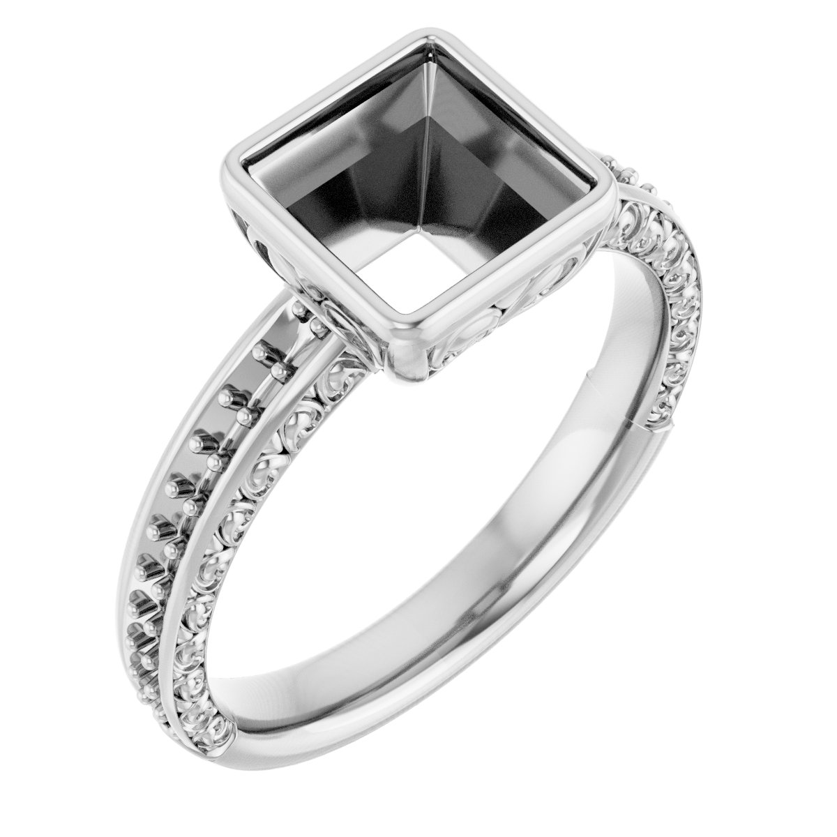 Bezel-Set Accented Engagement Ring