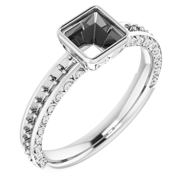Bezel-Set Accented Engagement Ring