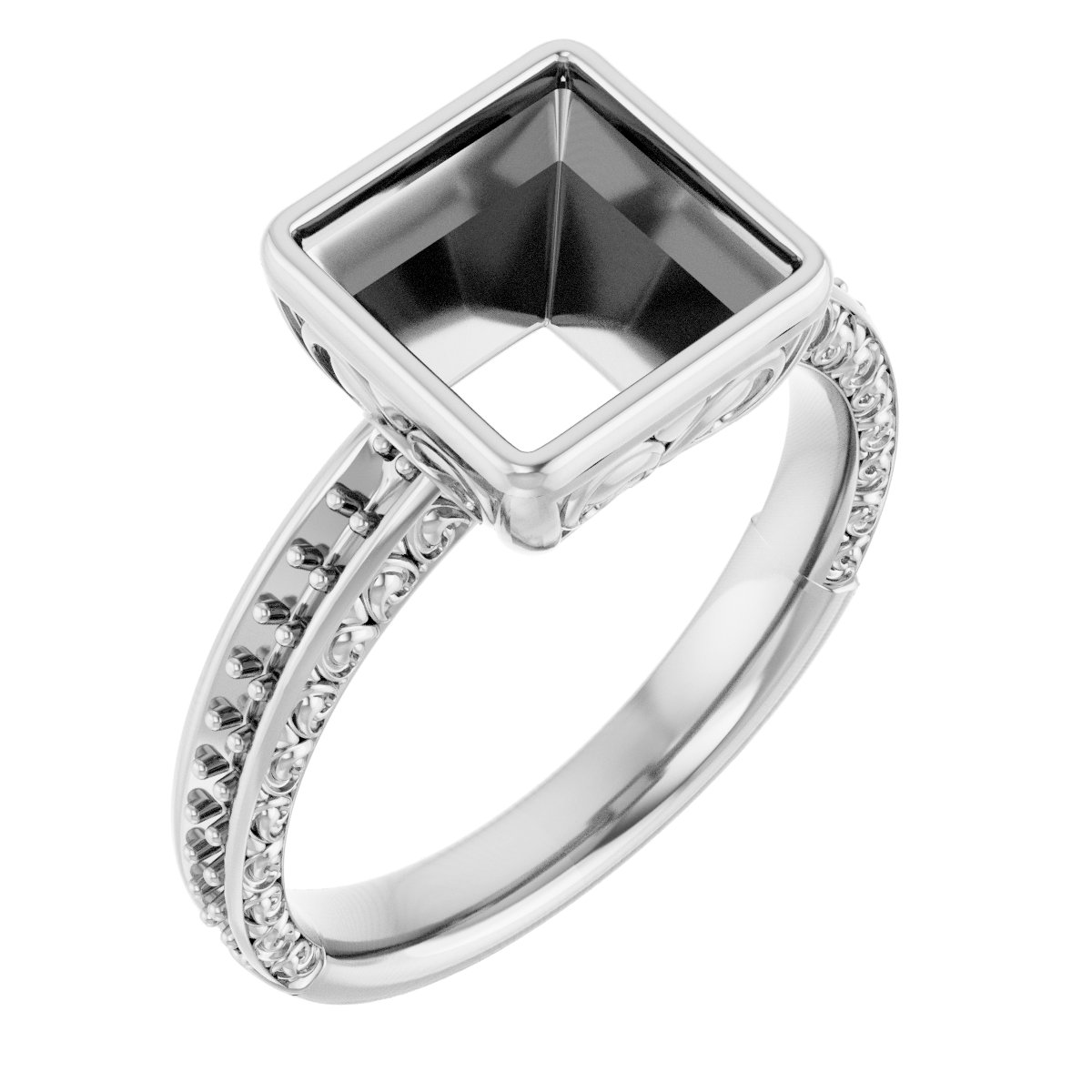 Bezel-Set Accented Engagement Ring