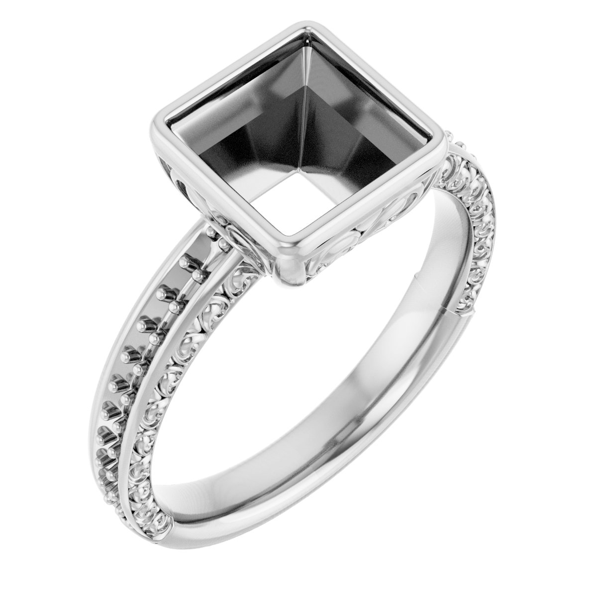 Bezel-Set Accented Engagement Ring