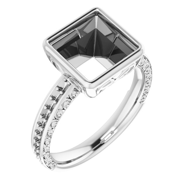 Bezel-Set Accented Engagement Ring